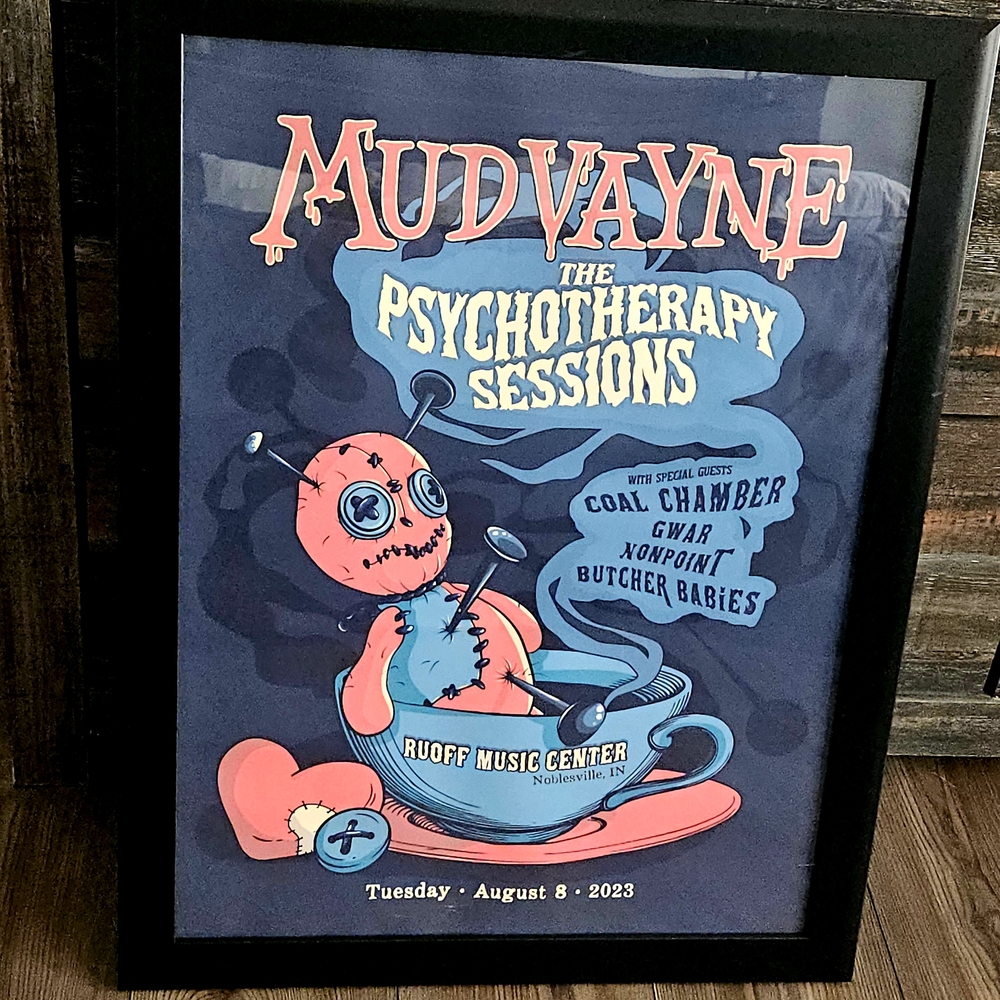 Mudvayne Psychotherapy Sessions Tour Poster - Black Frame